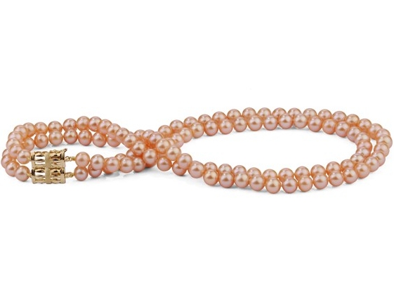 6-7 mm Double Strand Pink/Peach Pearl Strands