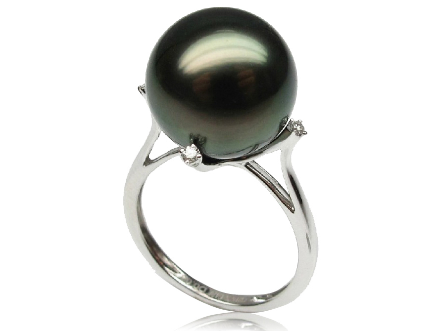 Jodie Tahitian Pearl and Diamond Ring