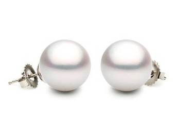 10-11 mm White South Sea Pearl Stud Earrings AAA