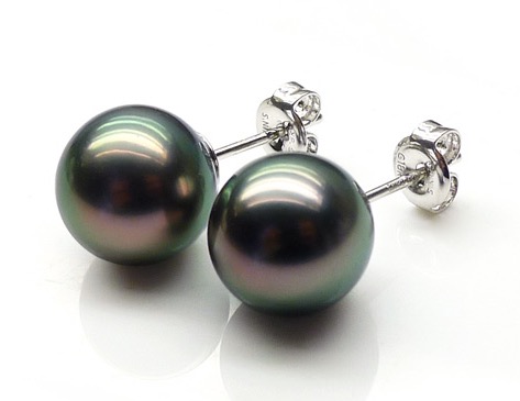 10-11 mm AAA Tahitian Pearl Stud Earrings