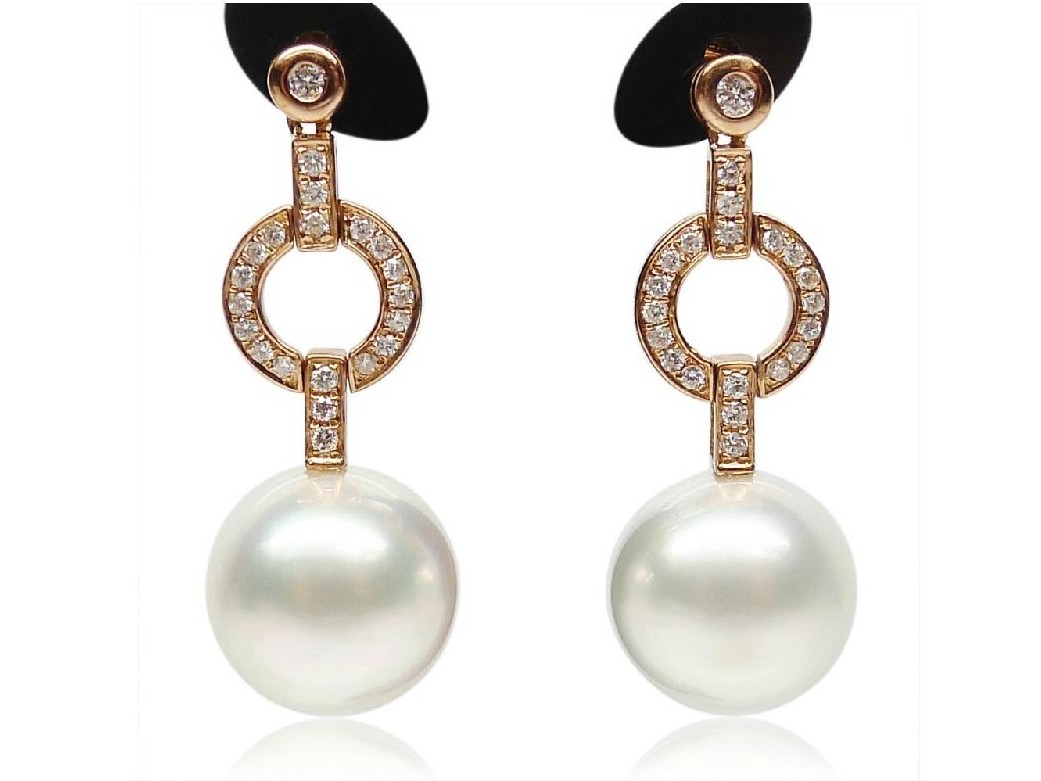 Sophia South Sea Pearl and Diamond Earrings