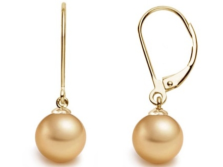 Margaret Golden South Sea Pearl Dangle Earrings