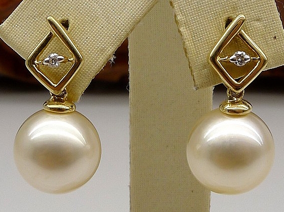 Murray South Sea Pearl and Diamond Earrings