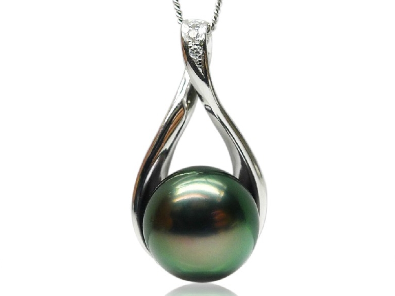 Emmie Tahitian Pearl and Diamond Pendant