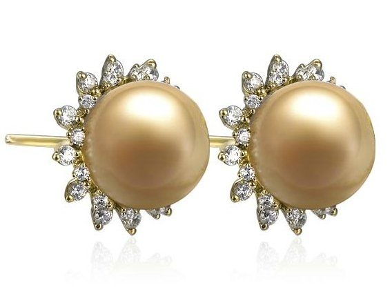 Martin South Sea Pearl and Diamond Earrings